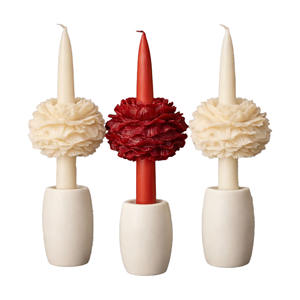 Vela Cónica Grande con Flores NF Lauren, Etiqueta Privada, Cera de Soja Floral, Hecha a Mano, Decorativa, de Lujo, para Bodas, Regalo al por Mayor - Product Image 1