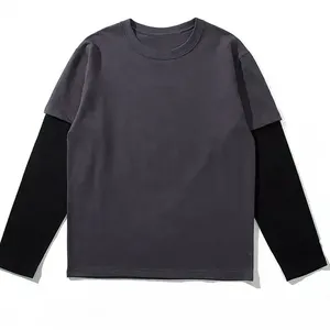Camiseta Personalizada Unisex <span class=keywords><strong>2</strong></span> en 1 de Doble Capa con Manga Larga, Camiseta con Manga de Doble Capa - Product Image 3