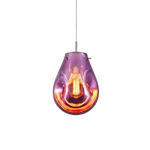 Lámpara Colgante Moderna de Cristal Ovalado, LED E27, Luz Blanca Cálida, para Hogar, Dormitorio, Comedor, Diseño de Una Sola Cabeza - Product Image 3