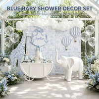 Kit de toile de fond en panneau KT imprimé numériquement, motif toile bleue moderne française, fabriqué en Chine, pour anniversaire, baby shower, fête, événement