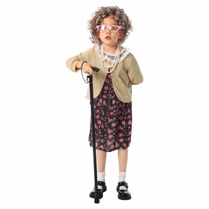 Disfraz de abuela para niños con peluca y bastón para juegos de rol y actuaciones escolares - Product Image 2