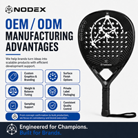 Raquette de padel hybride en fibre de carbone 3K de haute qualité, certifiée FIP, nouvelle technologie, personnalisable, fabriquée par NODEX Professional Manufacturer, 2026