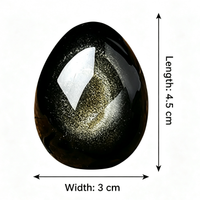 Œuf en obsidienne naturelle, effet doré et argenté, œuf de cristal poli à la main, pierre de guérison, décoration de Pâques, artisanat en cristal pour la méditation