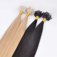Extensiones de Cabello Humano Ruso con Microperlas, Teñidas, Remy, Doble Trama, Trama Simple, Largas, Invisibles, Sin Costuras, Nano Micro Ring