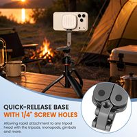Accessoires pour téléphones de fabricants 270 °   Support de téléphone rotatif pour trépied avec vis 1/4'', griffe porte-accessoire, en aluminium et fixation magnétique pour appareil photo