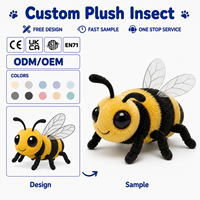 Peluche réaliste en forme d'insecte, jouet en peluche super doux personnalisé avec rembourrage en coton PP, OEM ODM, faible MOQ, fabrication en usine
