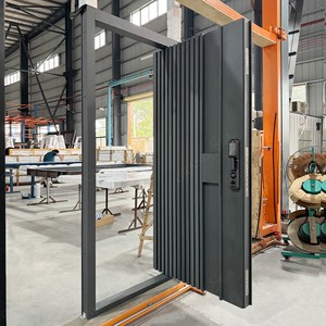Portes pivotantes <span class=keywords><strong>d</strong></span>'entrée extérieure en <span class=keywords><strong>aluminium</strong></span> à grille affleurante personnalisées et économiques pour maisons - Product Image 1