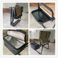 Chaise de plage pliable portable à double couche, cadre en aluminium moderne ultraléger, revêtement en poudre noire, capacité de 150 kg