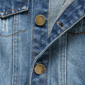 Chaqueta vaquera para niños pequeños, ropa de abrigo informal para primavera y otoño, diseño con botones, abrigo cómodo y moderno para niños pequeños, uso diario - Product Image 4