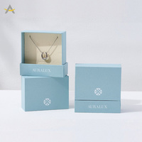 Boîte cadeau en papier pour bijoux Auralux, écologique, avec logo personnalisé, recyclable, faite à la main, pour collier, bracelet, bagues