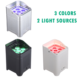 TIITEE nouveau 6*18W alimenté par batterie argent toile de fond RGBWA + UV fête de mariage Dj scène sans fil Par puits lumières avec étui de charge - Product Image 5