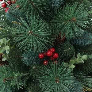 Sapin de Noël Artificiel pour Décoration Intérieure avec Baies et Cônes de Pin - Arvores De Natal Arbol De Navidad - Product Image 4