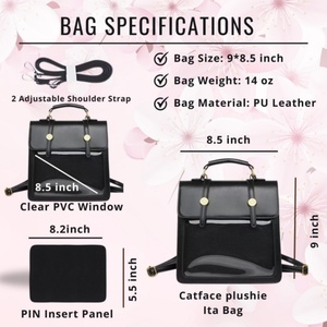 Vente en gros de pochettes durables, portables, grande capacité, avec fenêtre transparente et fermeture éclair, pour l'affichage de broches, service OEM en gros - Product Image 6