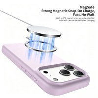 Coque magnétique en silicone liquide TENOVA pour iPhone 17 16 Pro Max, pare-chocs en TPU haute élasticité, contour de caméra surélevé, 4 coins, OEM