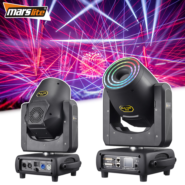 Marslite 10W RGB 3d Full Color Animation Laser Light Ilda Laser Light DJ Moving Head  Laser Light for Concert Stage Lights