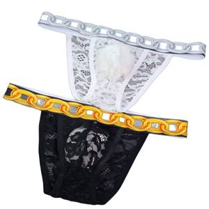 Sous-vêtements <span class=keywords><strong>pour</strong></span> hommes en dentelle tricotée transparente respirante, sexy et tendance, à l'aspect chaîne latérale ajourée, très vendus à l'international - Product Image 5