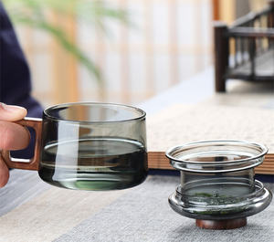 Coupe de cérémonie du thé japonaise élégante et simple de haut niveau couvercle de séparation de l'eau filtre de bureau tasse à eau Pier Pier tasse à café - Product Image 4