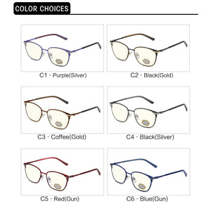 Lunettes carrées en métal gris Jack anti-lumière bleue pour femmes 5114, monture complète, lunettes optiques non prescriptives - Product Image 5