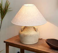 Vintage Rural Campagne Rétro Rustique Pierre Céramique Tablie Pot Chinois Grand Rustique Terre Cuite Antique Ferme Lampes De Table