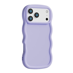 Nouvelle Coque de Téléphone Ondulée en Silicone Souple et Élégante pour <span class=keywords><strong>iPhone</strong></span> 15 16 17 Plus Pro Max, Coque de Téléphone Couleur Bonbon Style Ins - Product Image 4