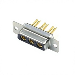 Connecteur D-SUB femelle LUNG KAY 3W3 à broches droites dorées, type à souder 3W3, pour câble, connecteurs haute intensité - Product Image 1