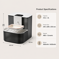 Fontaine à eau pour chat et chien télécommandée avec écran LCD, rechargeable/électrique, facile à nettoyer, grande capacité de stockage d'eau pour usage domestique