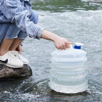Seau à eau rétractable de 10L, conteneur d'eau potable portable avec robinet, stockage pour le camping en plein air