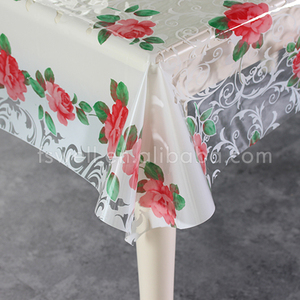 Vietnam PVC Floral Tablecloth <strong>Protector</strong> Desk <strong>Pads</strong> Clear <strong>Table</strong> Cover Waterproof Oilproof - Product Image 2