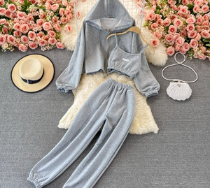 A7855 Make in cina tute da allenamento vestito causale <span class=keywords><strong>vestiti</strong></span> da donna corti pantaloni <span class=keywords><strong>lunghi</strong></span> tre pezzi Set <span class=keywords><strong>cotone</strong></span> taglia libera estate - Product Image 4