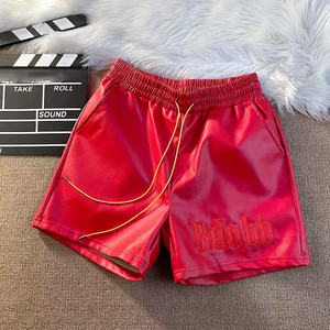 Pantalones Cortos Bermuda de Alta Calidad con Logotipo Bordado en la Parte Delantera, Tejido de Lana de 280g, Cintura Elástica, Estilo Casual para Hombre - Product Image 4