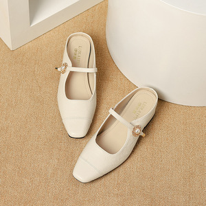 Scarpe da Donna di Lusso con Tacco <span class=keywords><strong>a</strong></span> <span class=keywords><strong>Zoccolo</strong></span>, Punta Quadrata, Stile Elegante, Comode e Traspiranti per Ufficio, Invernali - Product Image 3