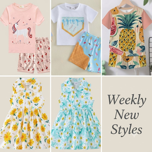 Children's Other <b>Summer</b> Outfits Sets with Short Sleeve Shirts Shorts Various Colors Prints for Toddlers Mix Material Made China - Product Image 5