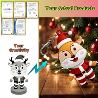 Porte-clés en PVC personnalisés en gros, cadeaux promotionnels, porte-clés de Noël en caoutchouc mignon de dessin animé, porte-clés de luxe pour poignet