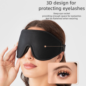 All'ingrosso OEM personalizzato 3D sagomato Memory Foam maschera per gli occhi luce Block Black benda elastico da viaggio occhi privati forniture per la salute - Product Image 3