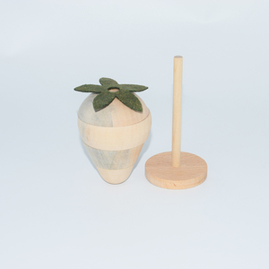 Juguetes <span class=keywords><strong>de</strong></span> madera para bebés Frutas Bloques <span class=keywords><strong>de</strong></span> madera en forma <span class=keywords><strong>de</strong></span> fresa Niños DIY Dibujo Bloques apilables <span class=keywords><strong>de</strong></span> madera natural - Product Image 2