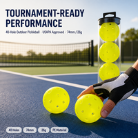 Balle de pickleball professionnelle 40 trous, qualité tournoi, extérieur, conforme USAPA, OEM ODM, vente en gros