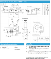 Capteur de courant Hall HR6V série P00, largeur de bande 50 kHz, montage sur circuit imprimé, précision ±1 % pour variateurs de vitesse, convertisseur d'énergie solaire et éolienne