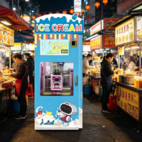 Robot distributeur de crème glacée intelligent à écran tactile, paiement multiple (pièces, carte, QR code), équipement commercial pour la vente de crème glacée molle