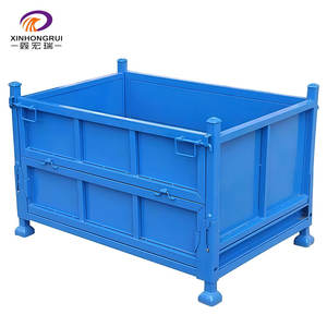 Conteneur de stockage en acier Q235 avec revêtement en poudre, directement de l'usine, chariot à roulettes industriel, équipement de stockage de marchandises - Product Image 1