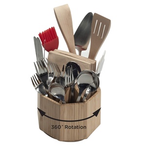 Porte-ustensiles rotatif à 360° en bambou, support de <span class=keywords><strong>rangement</strong></span> pour ustensiles de <span class=keywords><strong>cuisine</strong></span>, <span class=keywords><strong>petit</strong></span> pot pour ustensiles, vaisselle, organisateur de <span class=keywords><strong>cuisine</strong></span> - Product Image 1