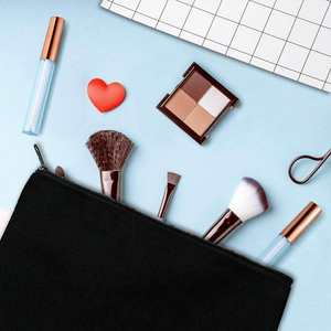 Sac de maquillage en toile de coton, fermeture éclair, Logo personnel personnalisé, pochette polyvalente pour étiquette privée, blanc, noir, 50 pièces - Product Image 6