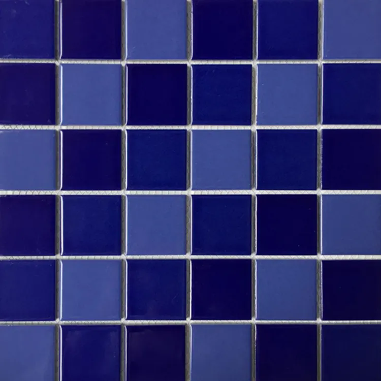 Azulejo de piscina de cerámica de gran tamaño serie Azul 100x100mm