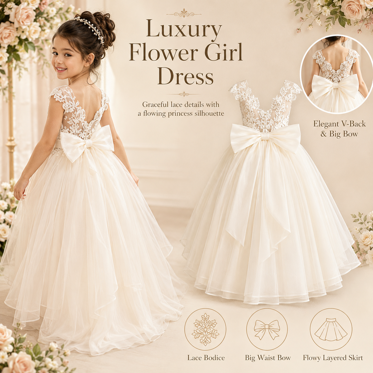 On Sale White Dresses for Girls Size 8 Floral Applique Tulle | Alibaba.com On Sale White Dresses for Girls Size 8 Floral Applique Tulle | Alibaba.com