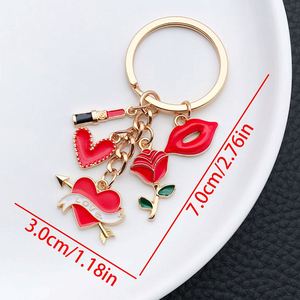 Factory Online Wholesale Hot Selling Creative Heart-shaped Rose Keychain for Valentine's Day <b>Gift</b> <b>Bag</b> Decoration Pendant - Product Image 3