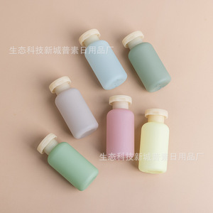 Botellas dispensadoras portátiles de viaje, tipo bomba redonda de 100ml, para champú, gel de ducha, juego de almacenamiento de artículos de tocador - Product Image 3