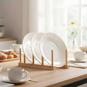 Piatto da Cena in Porcellana Bianca Cinese, Stoviglie Ecologiche per Feste, Ceramica Rotonda Solida Sottosmalto - Product Image 6