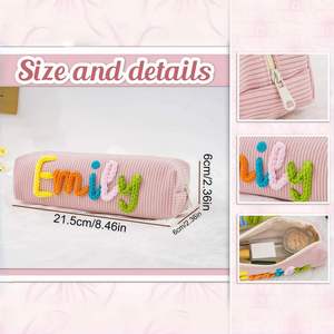 Personalized Cosmetic Bag for Women, Woven Name <b>Makeup</b> <b>Brush</b> Pouch for Wedding Favors, Custom Travel Toiletry Organizer <b>Case</b> - Product Image 5