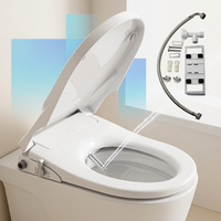 Siège de toilette intelligent ergonomique avec bidet intégré, design ultra-mince, surface antibactérienne, forme en U pour l'hygiène personnelle, couvercle à fermeture douce