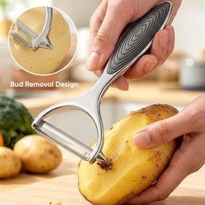 Éplucheur de légumes en alliage de zinc avec poignée en silicone, éplucheur multifonctionnel pour fruits et pommes de terre avec outil de suppression des graines pour la cuisine et la maison - Product Image 3
