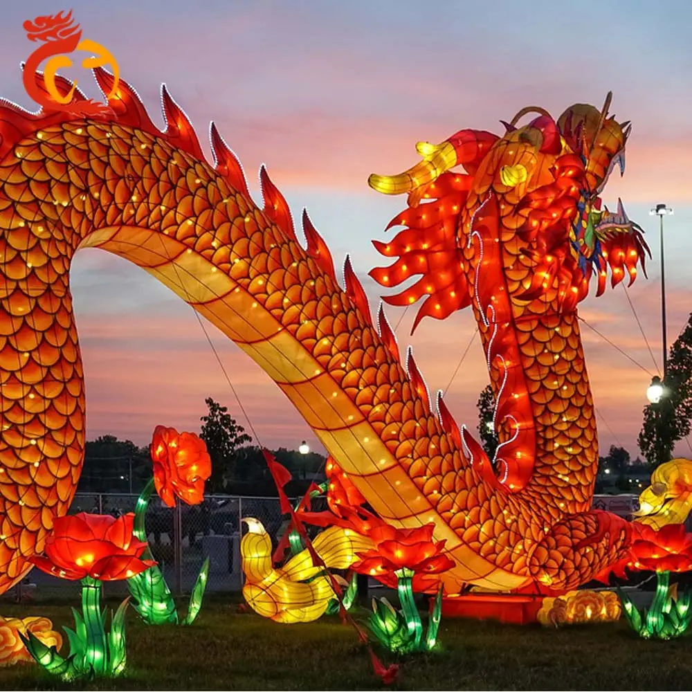 New Year Outdoor Lantern Show Chinese zodiac dragon Customized Size Traditional festival